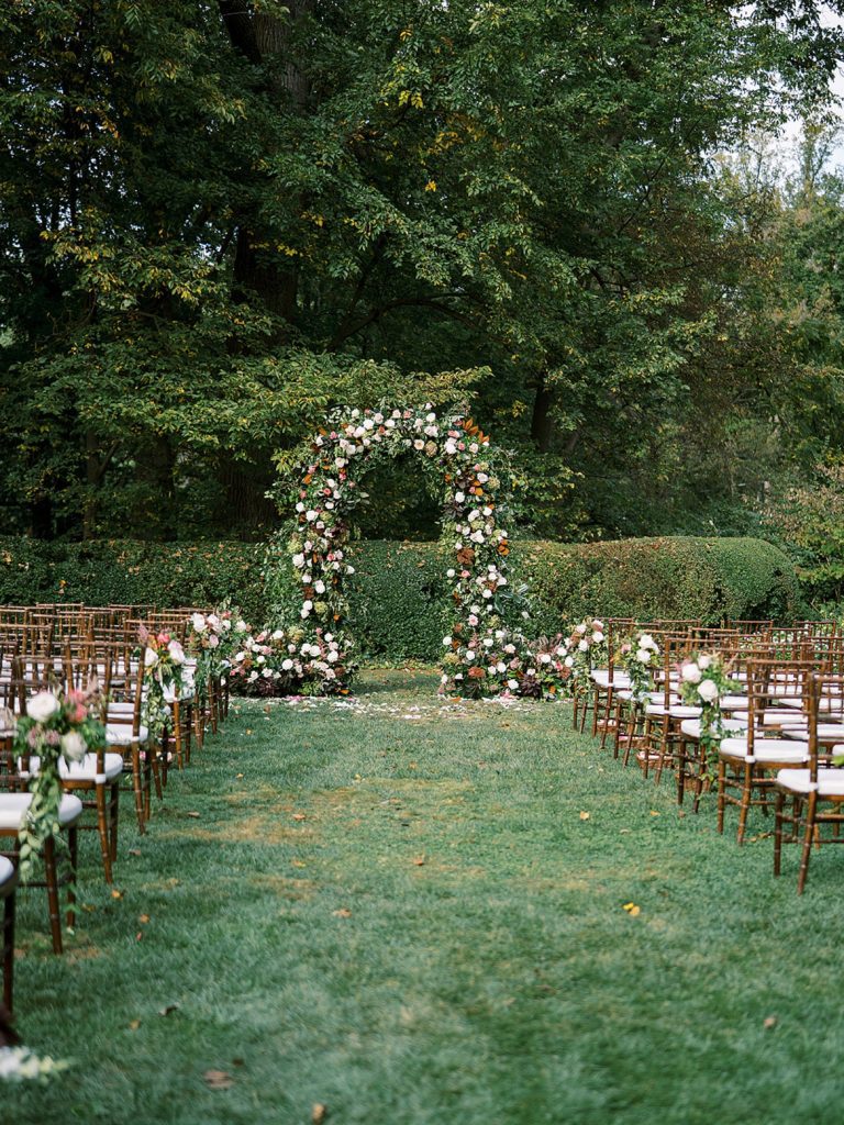 Outdoor ceremony setup at Baltimore Country Club.