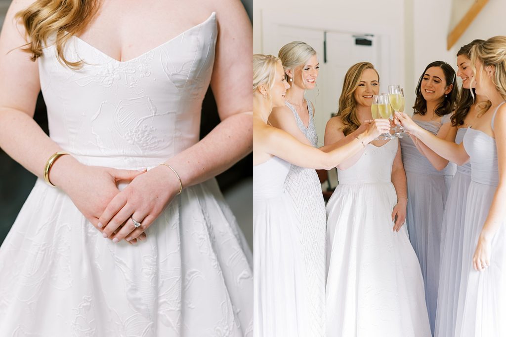 Bride getting ready with her bridesmaids, shot by Sophie Kaye NYC Photographer.