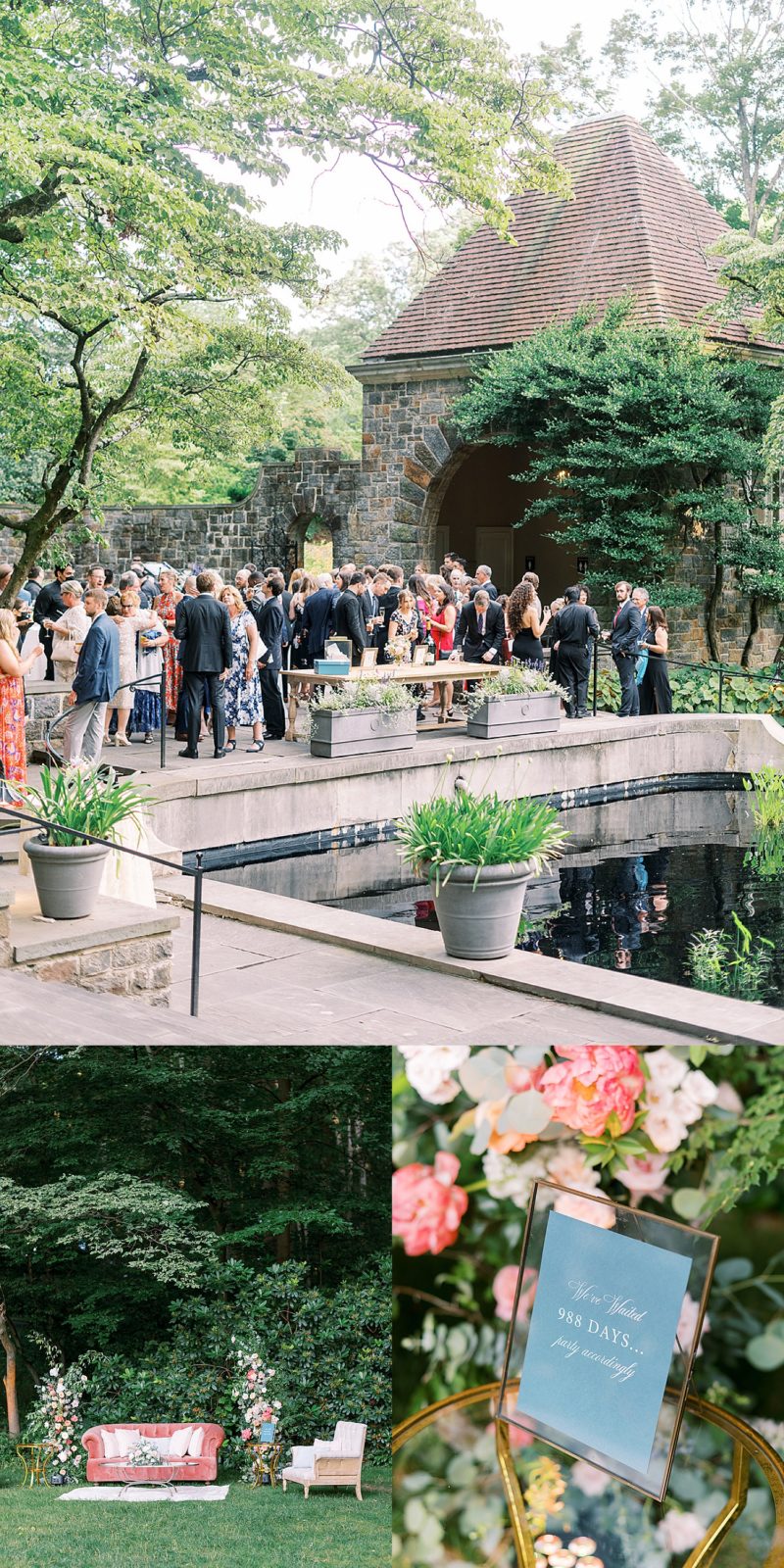 Reception at a luxury garden party wedding 
