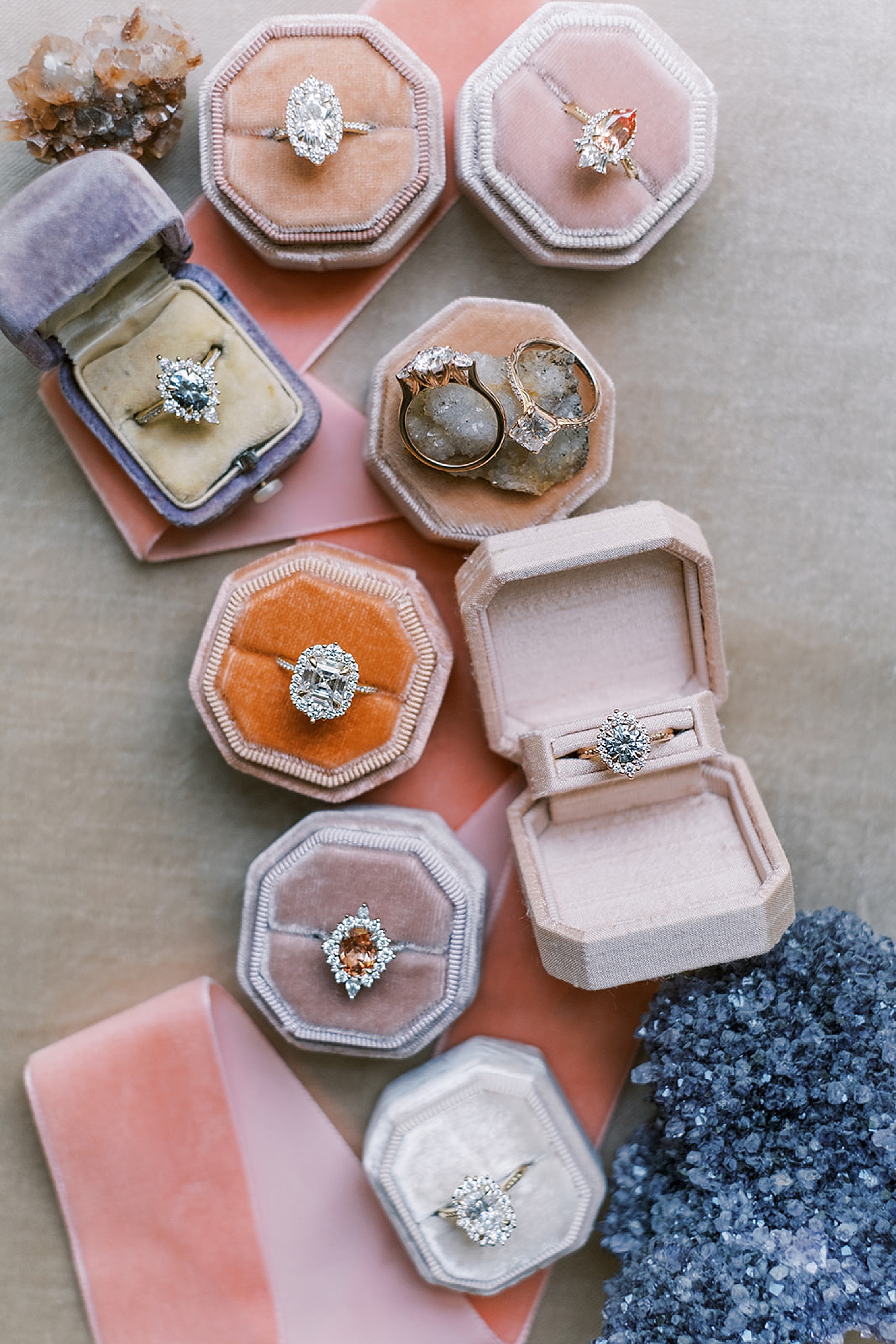 a bright ring set by Kristin coffin jewelry for editorial campaign 